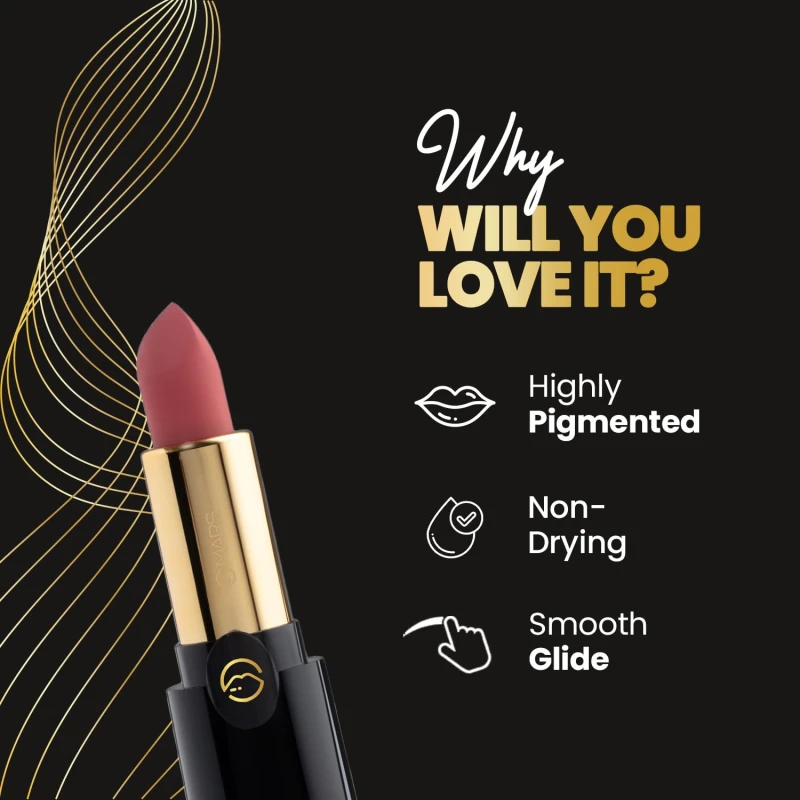 MARS Plush Velvet Creamy Matte Lipstick for women | Smooth Glide | One Swipe Pigmentation | Non-Drying and Creamy Formula | Rich and Vibrant Color | 3.2 gm | 1 Count (09-Pretty in Pink) thumbnail 6